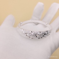 999 Adult Sliding Bracelet Wholesale Mother's Day Bracelet Elder Pure Silver Gift Gypsophila QO9L