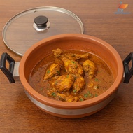 Natural Clay Cookware Kadai for Healthy Indian Cooking | Traditional Earthenware Pot with Lid (Rajas