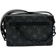 LOUIS VUITTON/ 路易威登 Monogram Eclipse Mini Soft Trunk M44735 單肩包，附 RFID 標籤，PVC 塗層帆布，黑色，女士款式 [二手]