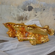 Gold-plated Bronze Arowana, Feng Shui items, selling arowana fish statues, price of nano gold-plated