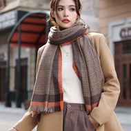 Korean Style Big Brand Plaid Scarf Women Autumn Winter Warm Shawl Korean Version Fashion Imitation C