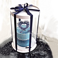 Good Player Creative Hall Z018-2 Transparent Round Cake Box-Super High 45cm+Free Ribbon 4 Sizes~Avai