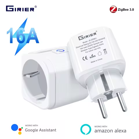 GIRIER ZigBee Smart Power Plug 16A Wireless Remote Control Energy Monitor Socket Outlet Supports Hom