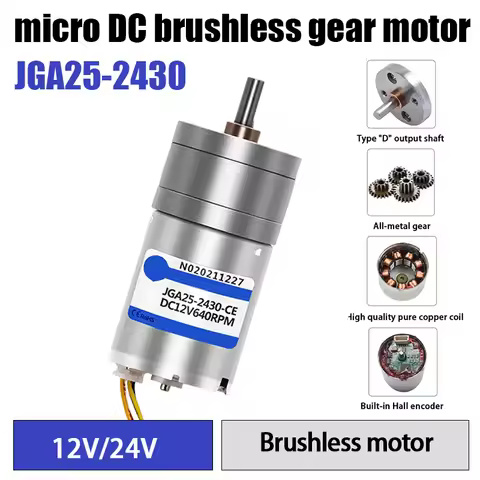 JGA25-2430 micro DC brushless deceleration motor speed regulation high speed motor 12v24v super long