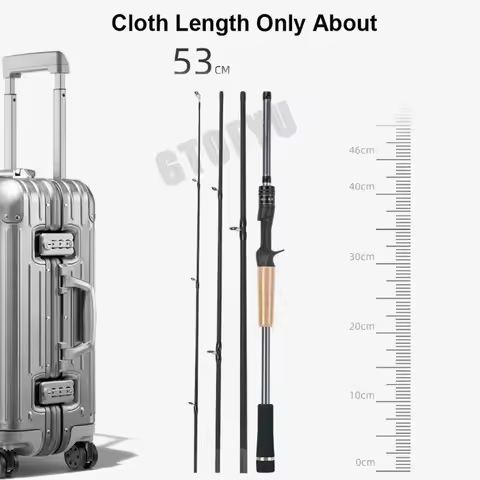 1.98m 2.1m Lure Rod Travel Fishing Rod 4 Section 100% Hight Carbon 4-25g Power Spinning Casting Rod 