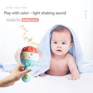 Baby Music Flashing Teether Rattle Toys Infant Educational Toys 0-3 Years Old Silicone Teether