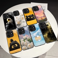 For Itel A70 A665L New Popular Tempered Glass Case itel A70 Cute Cat Exquisite Flower Phone Casing