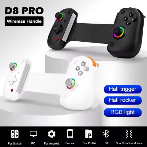BSP D8 PRO Mobile Phone Telescopic Handle Dual Hall Macro Programming RGB Lighting Effects 6-axis HD