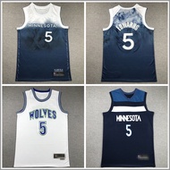 2024 Minnesota Timberwolves No.5 Anthony Edwards Jersey Embroidered Edition Basketball Shirt for Men