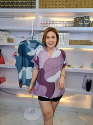 T43//เสื้อคอจีนศิลผ้าไหมอิตาลี ฟรีไซ48-50นิ้ว ยาว26นิ้ว หน้าผ้า50นิ้ว ราคา119บาท