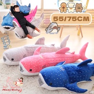 55/75CM Whale Shark Stuffed Toy Animal Blue Whale Plush Doll Kids Plush Toy Pillow Christmas Gift