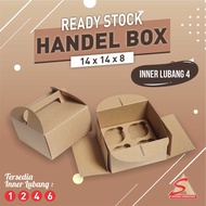 Handle Box/Cupcake Box contains 4/ 14 x 14 x 8