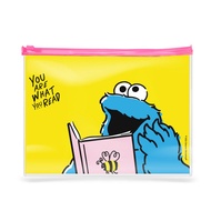 SST5-Plastic Zip Envelope M: SST &amp; YWR Cookie Monster Zipper PVC Bag (SST5CK-ZB-M25-YE) W25xH18 cm.