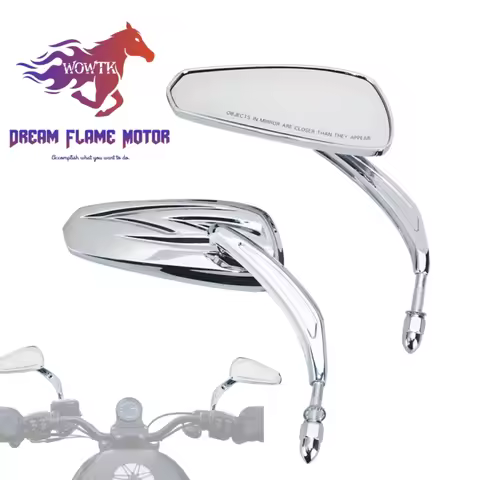 5/16" Handlebar Side Rear View Mirrors Motorcycle for Harley Honda Davidson Sportster Fat Boy FLSTF 