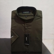 Lengan Pendek Slimfit ALISAN Dobby Koko Olive1 Krah Shanghai