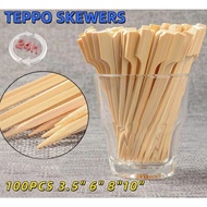 【100pcs】Fruit Kabob Disposable Barbeque Skewer Kebab Stick Burger Skewers Teppo Skewer BBQ Sticks