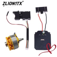 ZLION1TX Wrench Switch Motor Set, Black 18-21V Electric Wrench Controller Board, Durable 8 Wire Brus