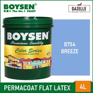 Boysen Color Series Permacoat Flat Latex Breeze B754 Acrylic Latex Paint - 4L