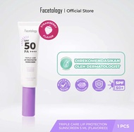 Facetology Triple Care Lip Protector Sunscreen SPF 50 PA++++/Sunscreen Bibir