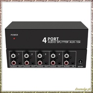 [S D K G] Audio Splitter 1 in 4 Out  L/R Aux Stereo Audio Splitter 1X4 Audio Distributor for PC DVD 
