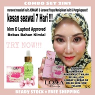 LORA BEAUTY SET 2IN1 [Vitamin E Serum (15ml)+Glitterglow Foundation (7g)] jeragat ,Jerawat, glowing