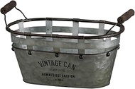 Abite WO-905-AA Bucket, Antique Style, Jardin Oval Can, L, Silver