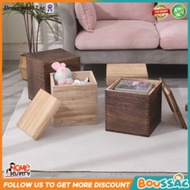 BOUSSAC Solid Wood Storage Stool Shoe Stool Foot Stool Children's Toy Storage Stool Household Storag