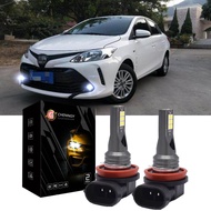 สำหรับโตโยต้า VIOS Gen3 2013 - 2018 - 2PC H11 6000K ไฟ LED สีขาวไฟตัดหมอกเปลี่ยนหลอดไฟชุดไฟฉายติดศีร