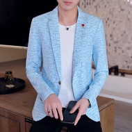 Korean Spring Slim Casual Male Coat Blazer Men Slim fit Leisure New Suit Men's Blazer for Men White blue black
