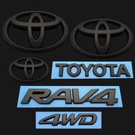 3D ABS Car Logo 2004-2013 for Toyota RAV4 4WD Front grille suitcase trunk black sticker car repack a