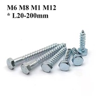 Galvanized hexagonal self-tapping DIN571 Galvanized wood screw Self-tapping screw Extended hexagonal