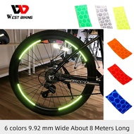 WEST BIKING 8M Long Bicycle Wheel Rim Light Decal Stickers Reflective Night Safety Warning Light Car Bike DIY Sticker