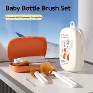 【in stock】Portable Milk Bottle Brush Travel Milk Bottle Brush Set 5 In 1 Baby Bottle Brush Baby Travel Cleaning Supplies