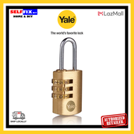 Yale Brass Combination Padlock - Y150B/22/120/1 - 22.9mm Resettable 3 Dial Pad Lock