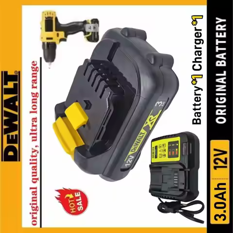 12V Lithium-ion Battery Replacement for Dewalt DCB120 3.0Ah Power Tools Compatible with DCB123 DCB12