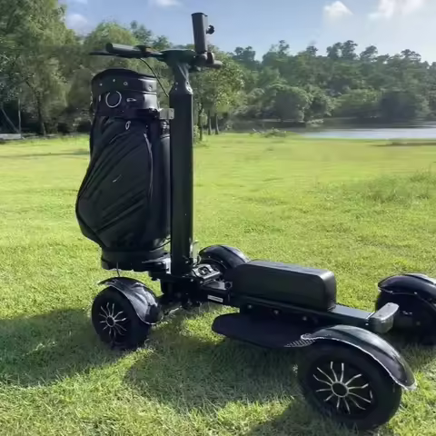 Single Electric Golf Scooter 4 Wheels Electric Golf Motorized Scooter Mini Adult Golf Trolley Caddy