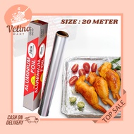 Kertas Alumunium Foil Ukuran 20 Meter / Kertas Oven, Pemanggang / Kertas Pembungkus Makanan