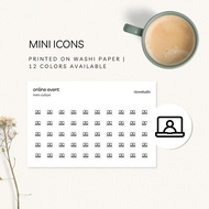 ONLINE EVENT - Mini Icon Stickers, Micro Planner Sticker, Minimal Journal Icons, Functional Stickers