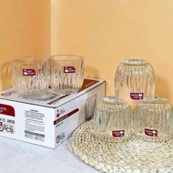 Set of 6 premium red cherry glass cups 260ml heat-resistant cups G8