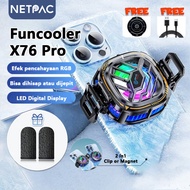 【COD】NETPAC Fan Cooler X76 Funcooler Pendingin Hp Radiator Adjust Gear Kipas LED RGB Cooling Fan Gam