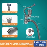 Universal Kitchen Drain Anti-odor Anti-clogging Sink Pipe Drainage Set Sink Accessories Household Durable