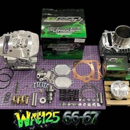 ฝาสูบ4วาล์วwave125 ชุด4วาล์วเวฟ125 ขนาดวาล์ว 21/24-22/25 ชุด4วาล์วwave125 เสื้อลูก66/67พร้อมฝาสูบ4วา