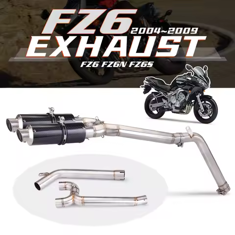 FZ6N Motorcycle Exhaust Middle Pipe Link Connect Motorbike Accessories For FZ6 FZ6N FZ6S 2004-2011 f
