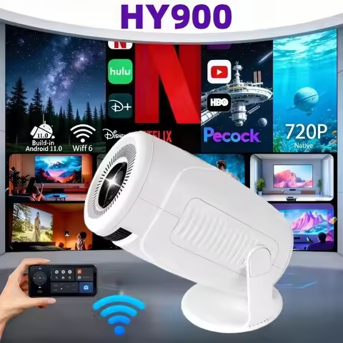 HY900 Projector Newly 4K Decoding Dual Wi Fi 6 Perfect for Home Cinema Outdoor Entertainment System 
