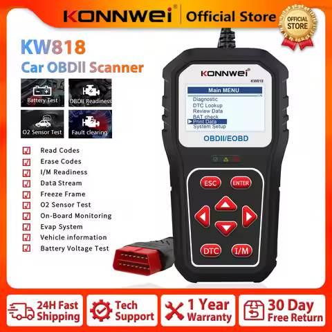 2026 KONNWEI KW818 High-end Car OBD2 Scanner Fault Code Read Erase Engine Fault Light Diagnosis OBDI