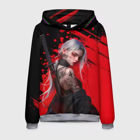 Japan Samurai Katana Girl Hoodies Sweatshirts 3D Print Men/Women Adult Tracksuit Coat Fashion Y2k Ho