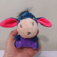 Eeyore Mini Charm Plush Toy 10 cm -Blue Eeyore with Pink Ears and Purple Legs