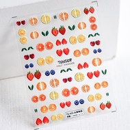 [CORAL SEA] Fruit Story TS433 Embossed Manicure Stickers Nail Accessories Patches Tools