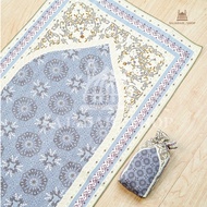 Printed Prayer Mat with Babussalam Makkah Travel /Haji /Umroh Drawstring Motif (Mauve Purple)