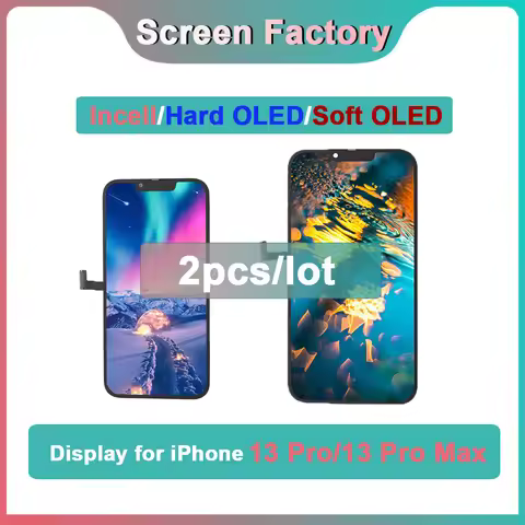 2 Pcs Incell LCD for iPhone 13 Pro Display Digitizer Assembly Touch Screen Replacement Hard Soft OLE